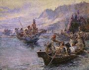 Charles M Russell Lewis and Clark on the Lower Columbia Norge oil painting reproduction